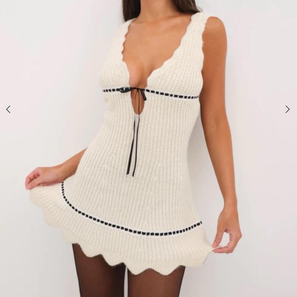 For Love And Lemons Cream Knit Dress